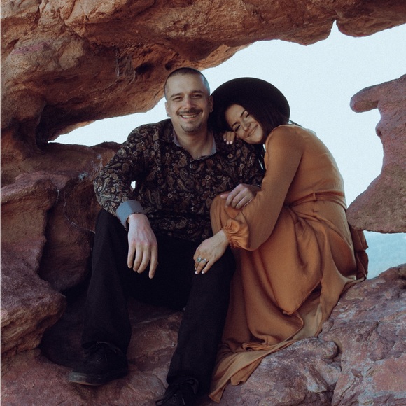 Orange Faux Silk Forever 21 Flowy Long Sleeve Dress - Size Small - Picture 1 of 5